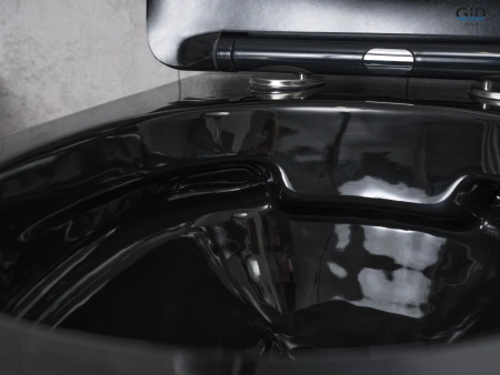 Унитаз подвесной Gid Convexo 62204Y черный глянцевый с сиденьем микролифт безободковый смыв торнадо