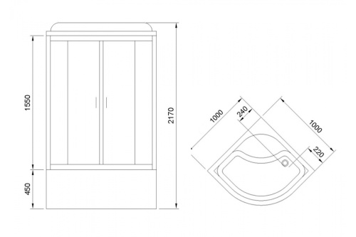 Душевая кабина Royal Bath ВК RB100BK6-WC 100х100 четверть круга - фото 4