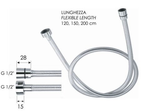 Шланг для душа Remer 332CNBC150 хром