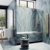 Душевая шторка на ванну Maybah Glass MGV-130-3у 35х140 стекло тонированное профиль золото ориентация универсальная