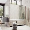 Душевая шторка на ванну Maybah Glass MGV-597-2 50х140 стекло прозрачное профиль бронза ориентация универсальная
