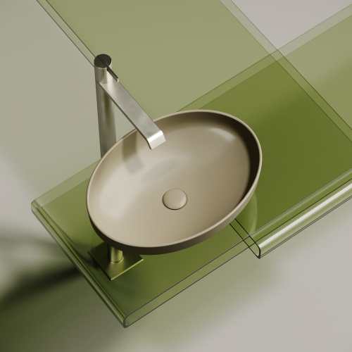 Раковина Ceramica Nova ELEMENT 50 см CN6056MC накладная цвет капучино матовый - фото 3