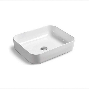 Раковина из сантехнического фарфора Vincea VBS-105 50х39 накладная цвет белый без отверстий под смеситель