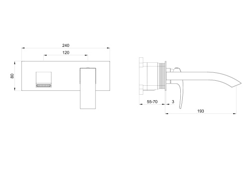 Смеситель Wonzon & Woghand Fit WW-88869009-CR встраиваемый в стену хром - фото 2