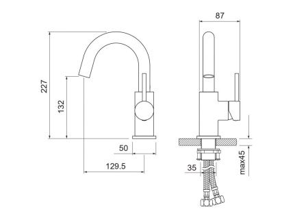 Смеситель Aquatek ЕВРОПА AQ1307CR на раковину хром