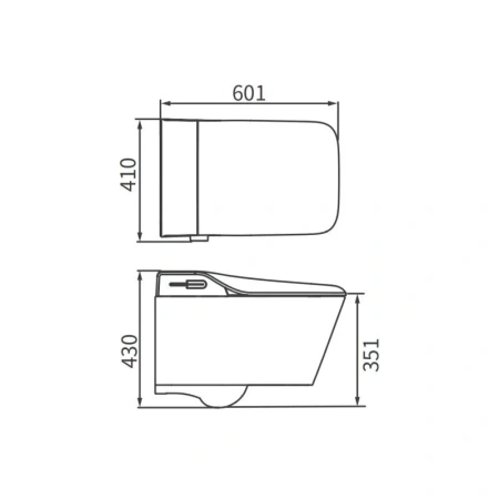 Умный унитаз подвесной с биде Arrow AKB2130EWH белый с сиденьем микролифт безободковый каскадный смыв