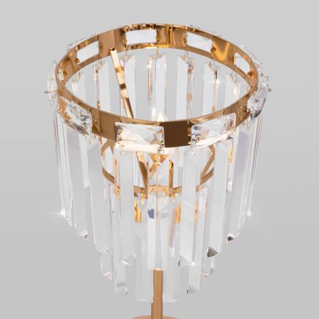 Настольная лампа Eurosvet Elegante (Елеганте) 01136/1 золото/прозрачный хрусталь Strotskis