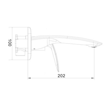 Смеситель для раковины Rose R1141H встраиваемый в стену черный