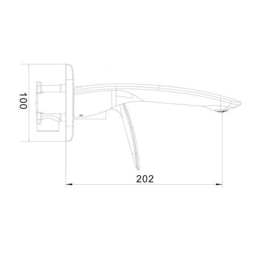 Смеситель для раковины Rose R1141H встраиваемый в стену черный - фото 3
