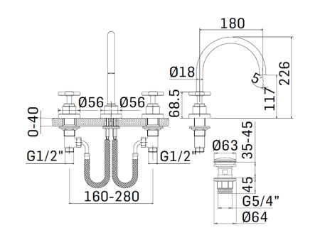 Смеситель Mamoli Hipster 45180000005K на раковину черный