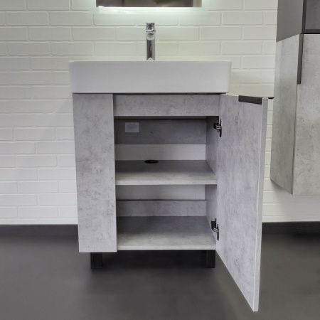 Тумба с раковиной Comforty Асти 00-00019190CF 60х50 напольная цвет серый