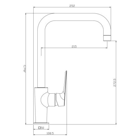 Смеситель для кухни Rossinka RS46 RS46-23 на мойку хром