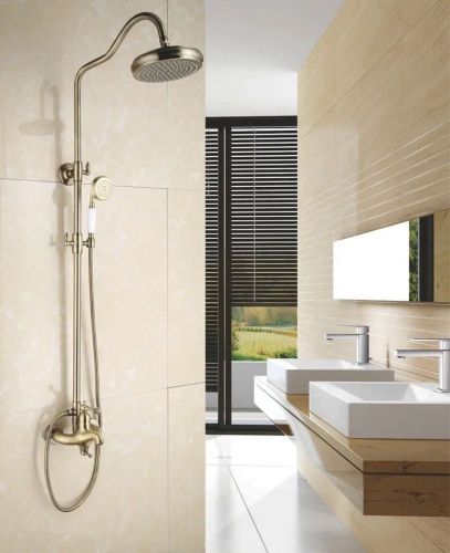 Душевая стойка Rose R0136Q настенная цвет бронза - фото 4