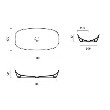Раковина керамическая Catalano Alvea 622800001 80 см накладная цвет белый без отверстий под смеситель