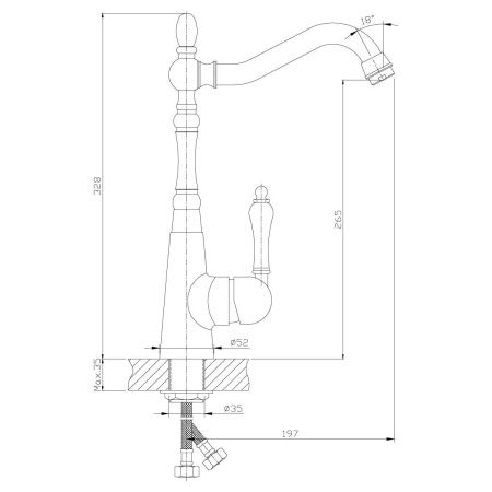 Смеситель для кухни Rossinka Z Z35-20U на мойку хром
