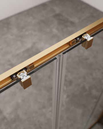 Душевой уголок Cezares MOLVENO MOLVENO-AH-2/1-170/90-C-BORO-IV 170х90 стекло прозрачное профиль золото брашированное без поддона