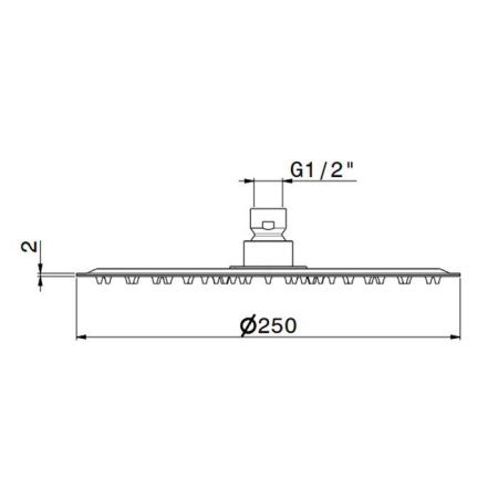 Верхний душ Newform X-Steel 316 29392X.50.050 нержавеющая сталь