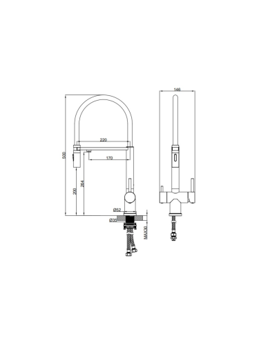 Смеситель для кухни AltroBagno Flusso AltroBagnoFlusso050202BG на мойку золото матовое - фото 3