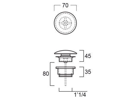 Донный клапан SIMAS PLCR