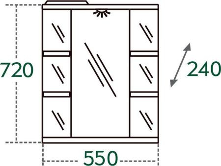 Зеркало-шкаф СанТа Герда 101021 60х70 подвесной цвет белый