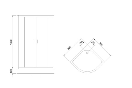 Душевой уголок Royal Bath HK RB90HK-C 90х90 стекло матовое профиль белый с поддоном