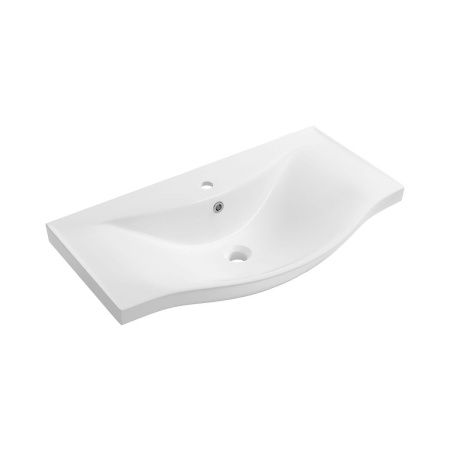 Раковина из сантехнического фарфора Wellsee Bisou 151206000 80х50 подвесная цвет белый 1 отверстие под смеситель