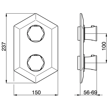 Смеситель для душа Cisal Cherie CE01920021 встраиваемый в стену хром (внешняя часть) с термостатом