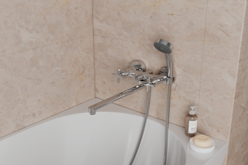 Смеситель для ванны Rush Melville MV1135-51 настенный хром - фото 3