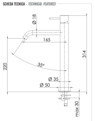 Смеситель Remer X Style X10LXL на раковину хром - фото 2