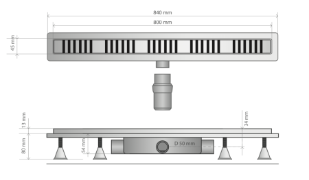Душевой лоток OMP Tea Basicflow 4943.276.8 хром