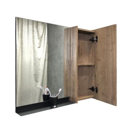 Зеркало-шкаф Comforty Кёльн 00004147987CF 90х80 подвесной цвет коричневый