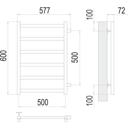 Полотенцесушитель водяной Terminus 4670078529886 60х60 хром