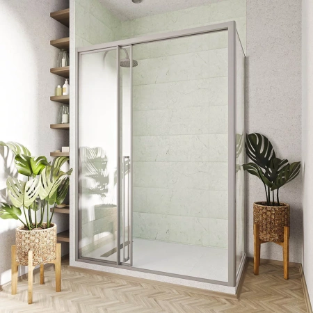 Душевой уголок Veconi Premium Prato PR3/L-SP-10090-01-CH-C4 100х90 стекло прозрачное профиль хром без поддона