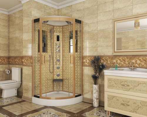 Душевая кабина Niagara Luxe 7715G 90х90 четверть круга с крышей - фото 2