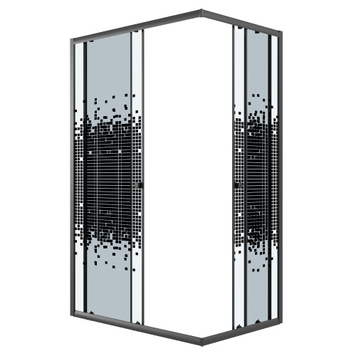 Душевой уголок Niagara Eco NG-1018-14QBLACK 98х78 стекло с рисунком профиль черный матовый - фото 2