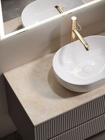 Тумба под раковину Sancos SNOB R SNR100SM 100х40 подвесная цвет бежевый