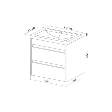 Тумба с раковиной Iddis Zodiac X ZDX60W0i95K 60х40 подвесная цвет белый