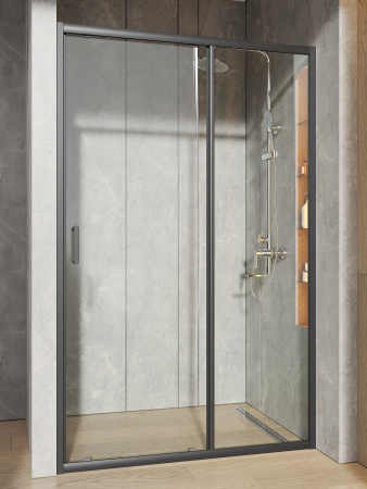 Душевая дверь Orange E02-120TB 121х190 стекло прозрачное профиль черный