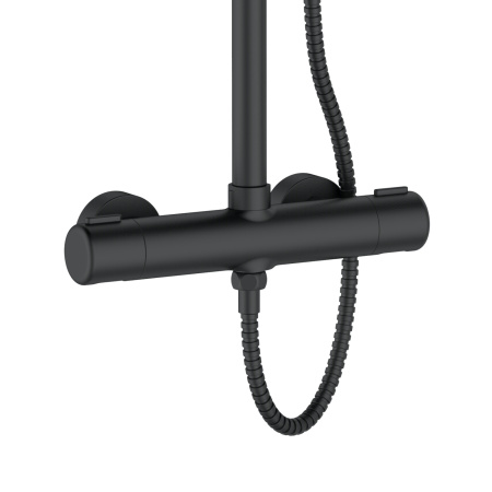 Душевая стойка Agger Thermo A2451244 настенная цвет черный с термостатом