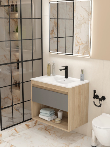 Тумба с раковиной Teymi Vitra F15926 75х46х50 подвесная - фото 3