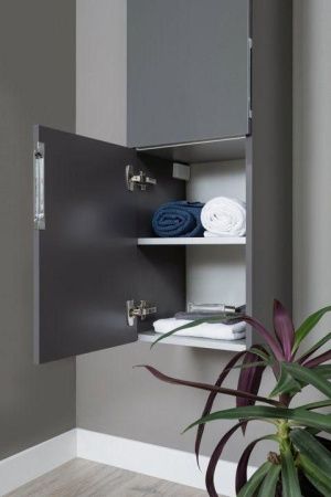 Шкаф-пенал Aquanet Алвита 00249618 40х160 подвесной цвет серый