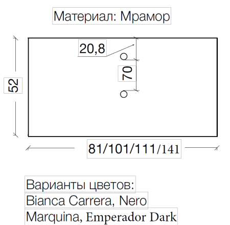Столешница Armadi Art NeoArt 857-101-BC 100х50 накладная цвет серый