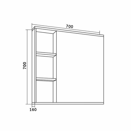 Зеркало-шкаф Grossman Форта 207002 70х16х70 подвесной цвет дуб галифакс - фото 4