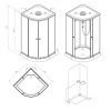 Душевая кабина Am.Pm X-Joy W94C-401-100MT 100х100 четверть круга без крыши ориентация универсальная