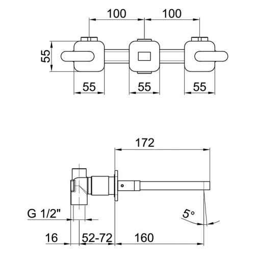 Смеситель для раковины Webert Living LV750404015 настенный хром - фото 3