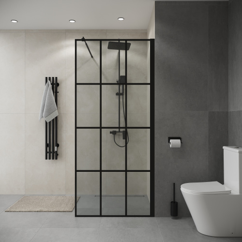 Душевая перегородка Niagara Eco NG-552-90BLACK 90х190 стекло прозрачное профиль черный матовый - фото 3 Душевая перегородка Niagara Eco NG-552-90BLACK 90х190 стекло прозрачное профиль черный матовый - фото 3