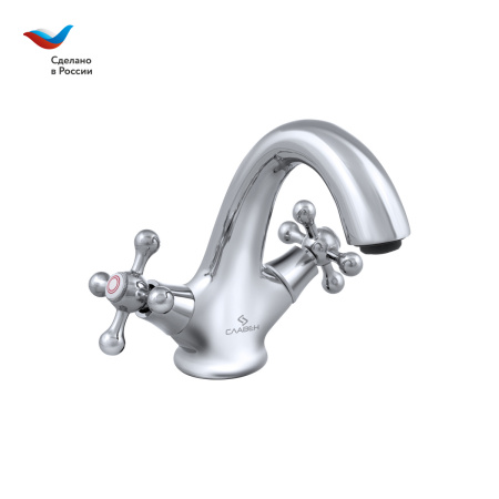 Смеситель для раковины Славен Коттедж СЛ-ДВ-А10 хром