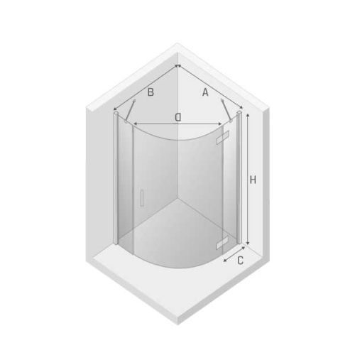 Душевой уголок New Trendy NEW MERANA Chrome K-0327 90х90 стекло прозрачное профиль хром без поддона - фото 3