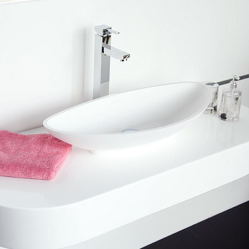 Раковина из искусственного камня MonteBianco Gondola 13042 69х33 встраиваемая цвет белый матовый без отверстий под смеситель - фото 4