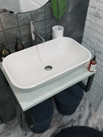 Столешница 1MarKa Grunge Loft Ц0000001586 60х50 накладная цвет серый